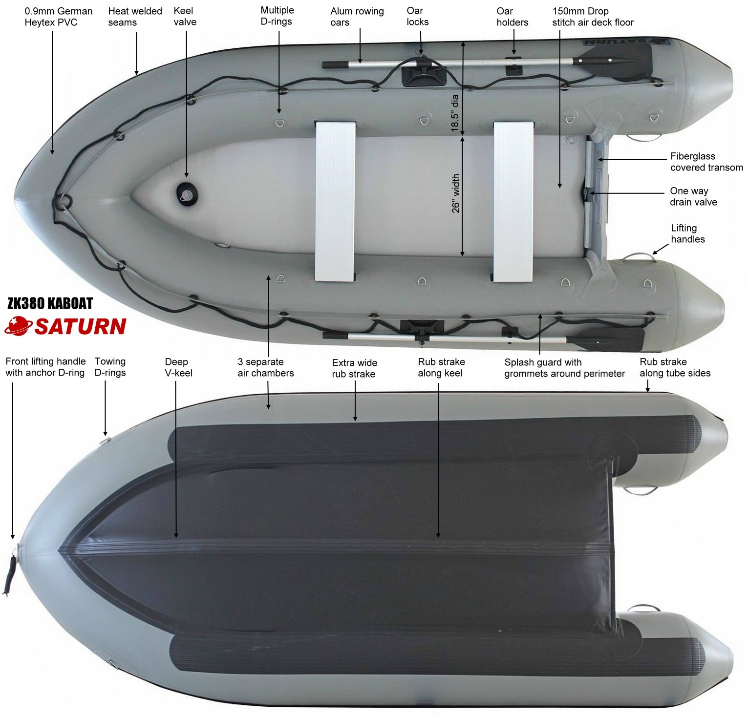 Saturn Performance KaBoat ZK380 Specifications