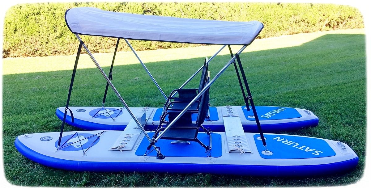 Customer's picture of SUP catamaran with bimini top