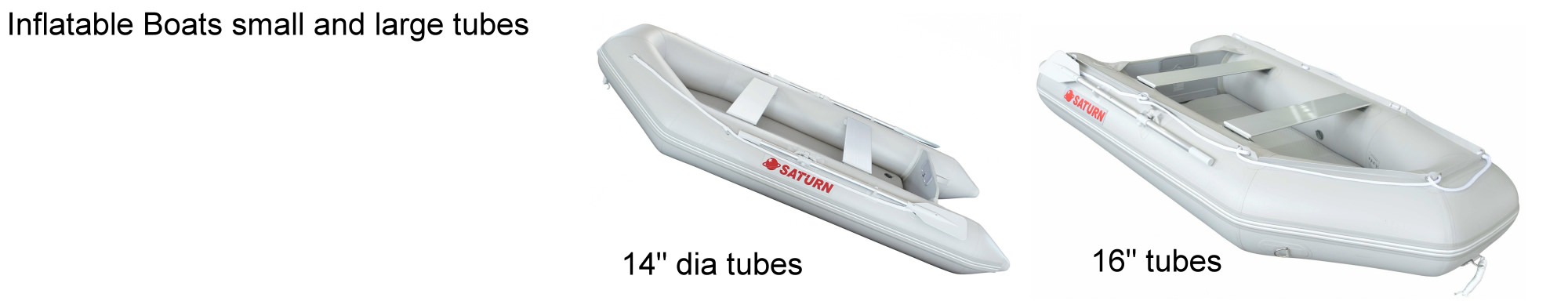 Inflatable boats with small and large tubes