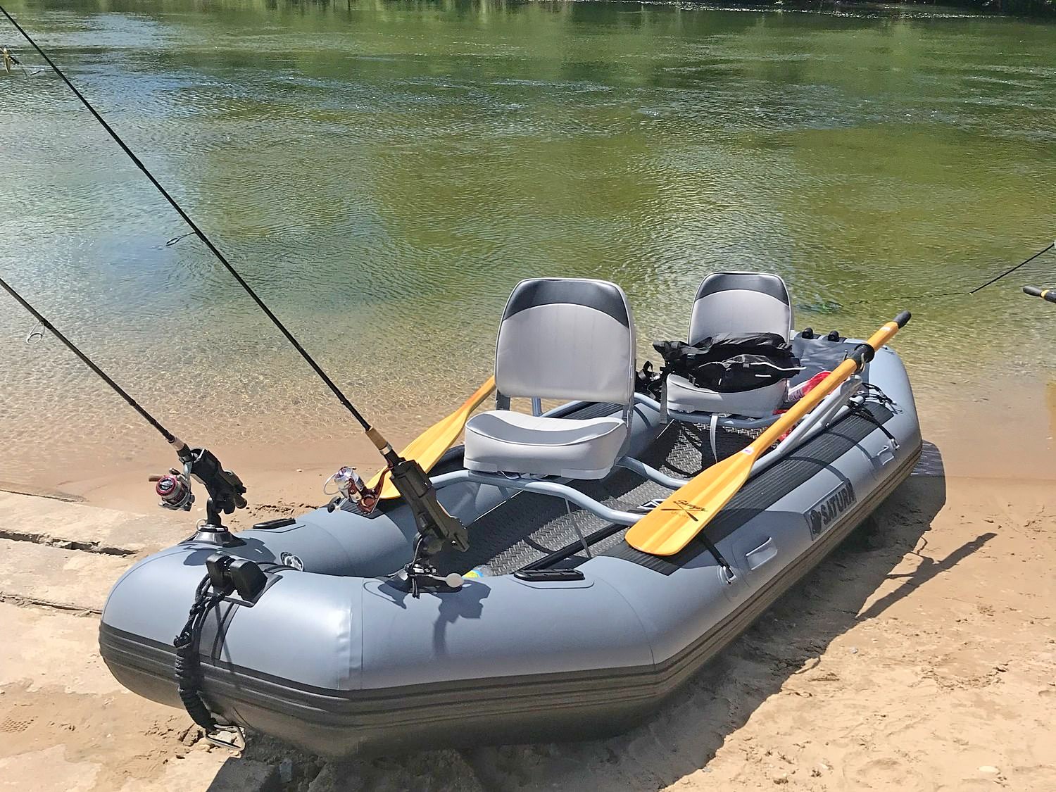 Saturn Inflatable Fly Fishing Drift Raft Boat with Rowing Frame