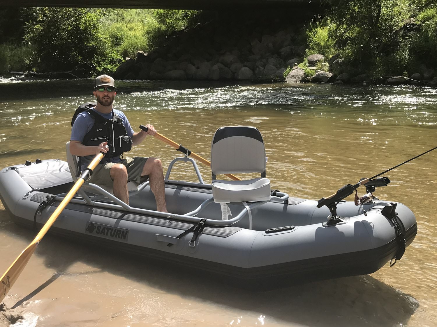 12.5' Commercial Grade Saturn Inflatable Fly Fishing Drift River Raft.
