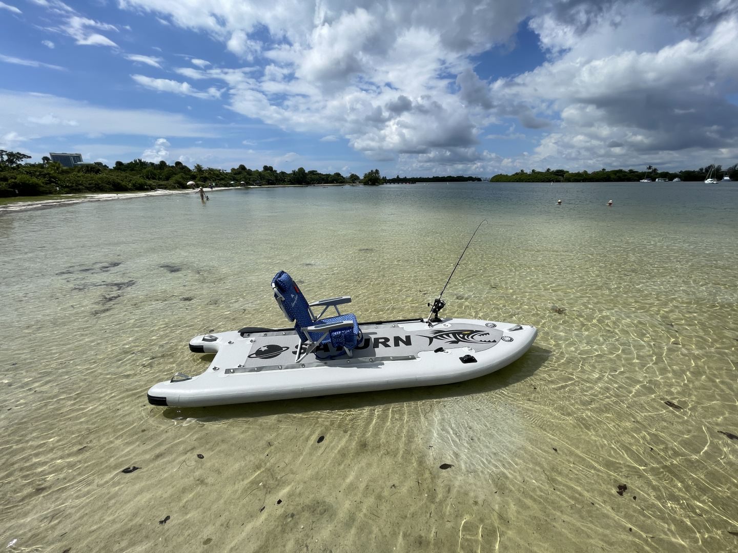 Saturn Extra Wide Inflatable Paddle Motor Boards SUP Skiff.