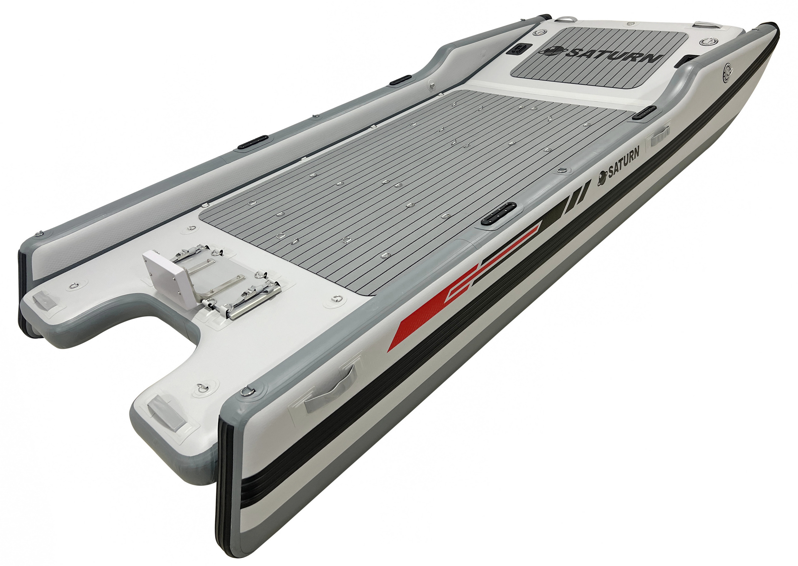 13' Saturn CAT396 Inflatable Drop Stitch Catamaran Boat with Rigid Deck ...