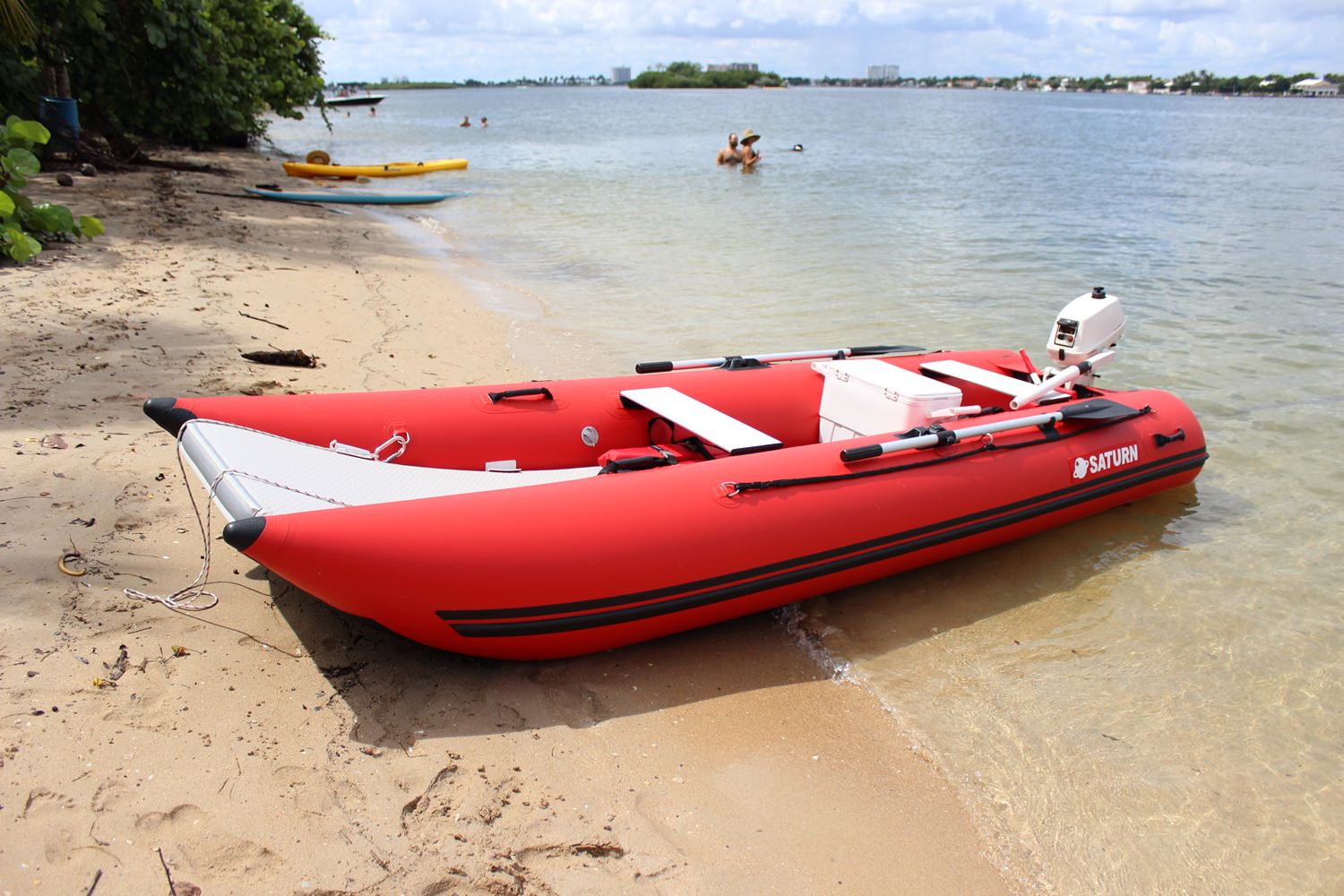 a inflatable catamaran