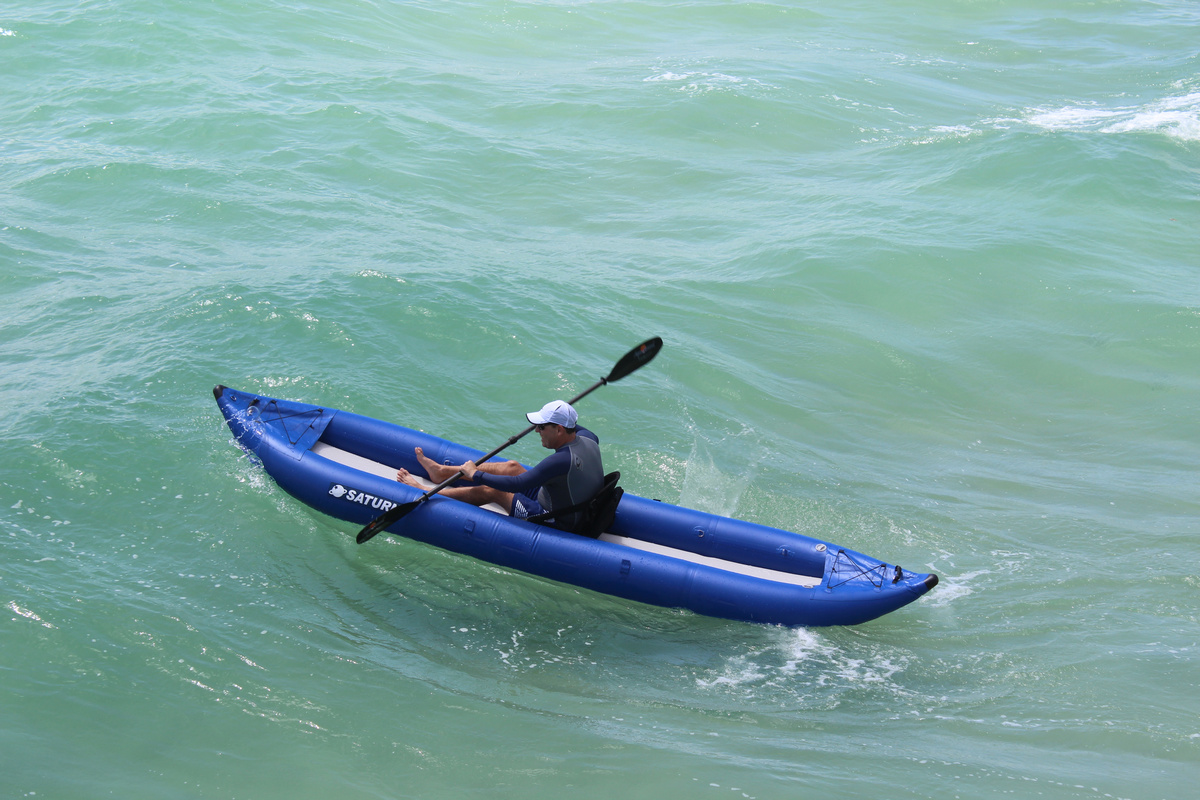 14' Self Bailing Premium Ocean River Inflatable Kayaks Available On Sale