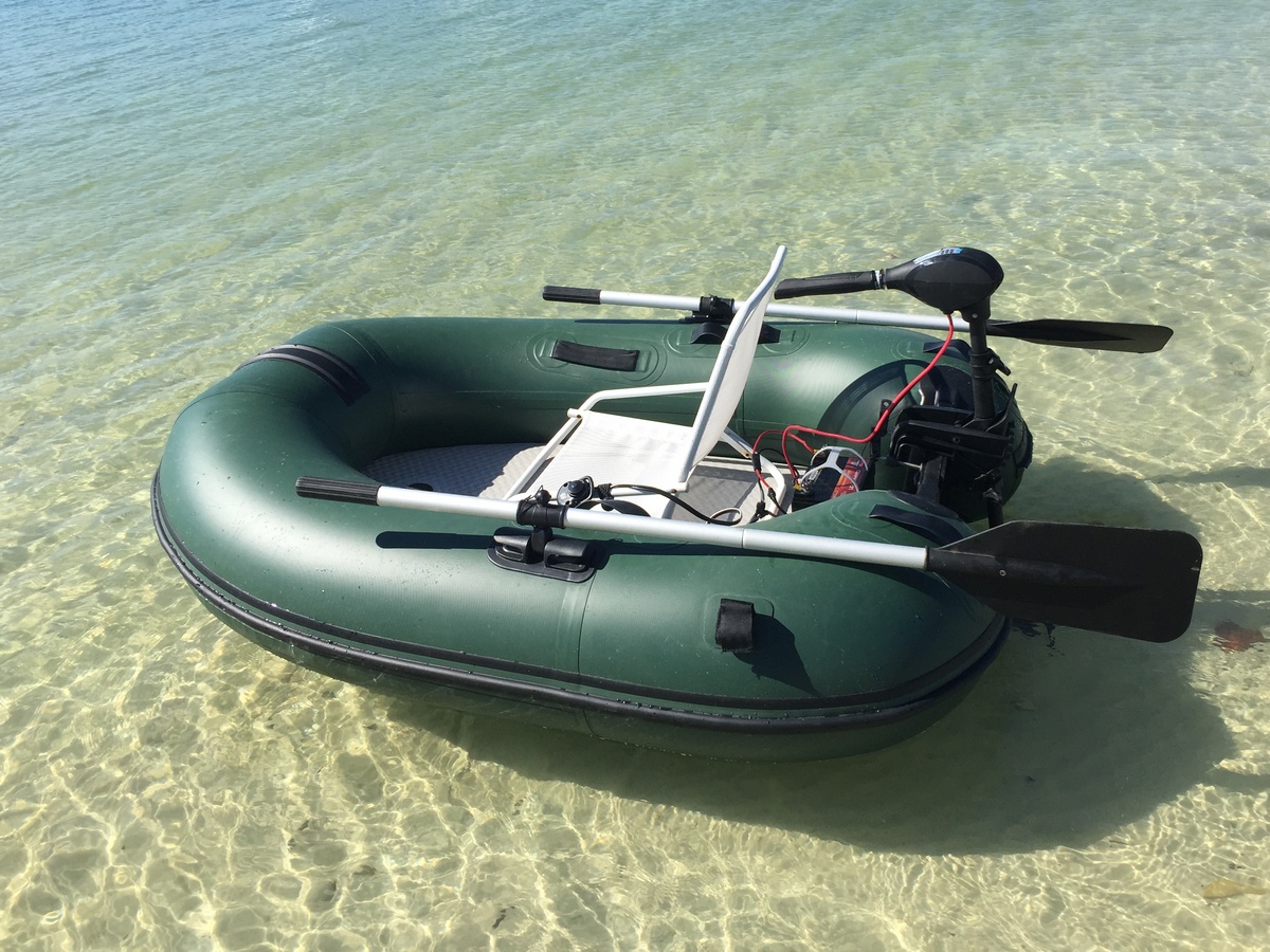 Portable MotoRaft Inflatable Fishing Boat.