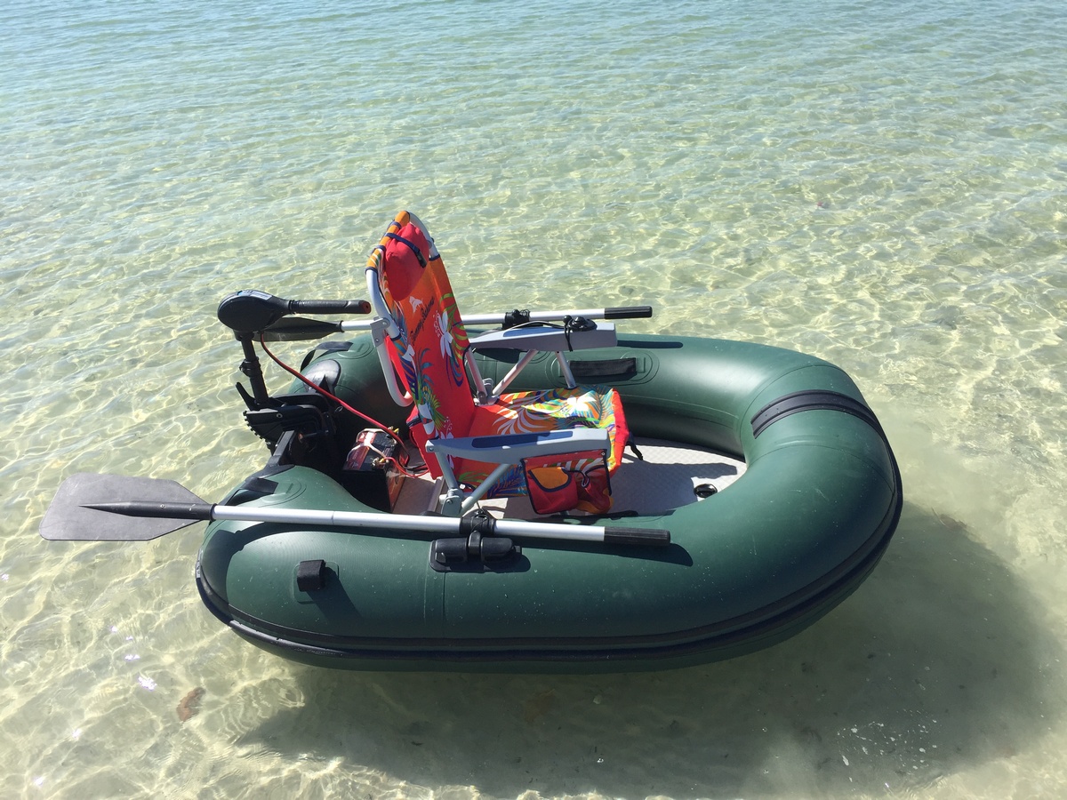 Portable MotoRaft Inflatable Fishing Boat.