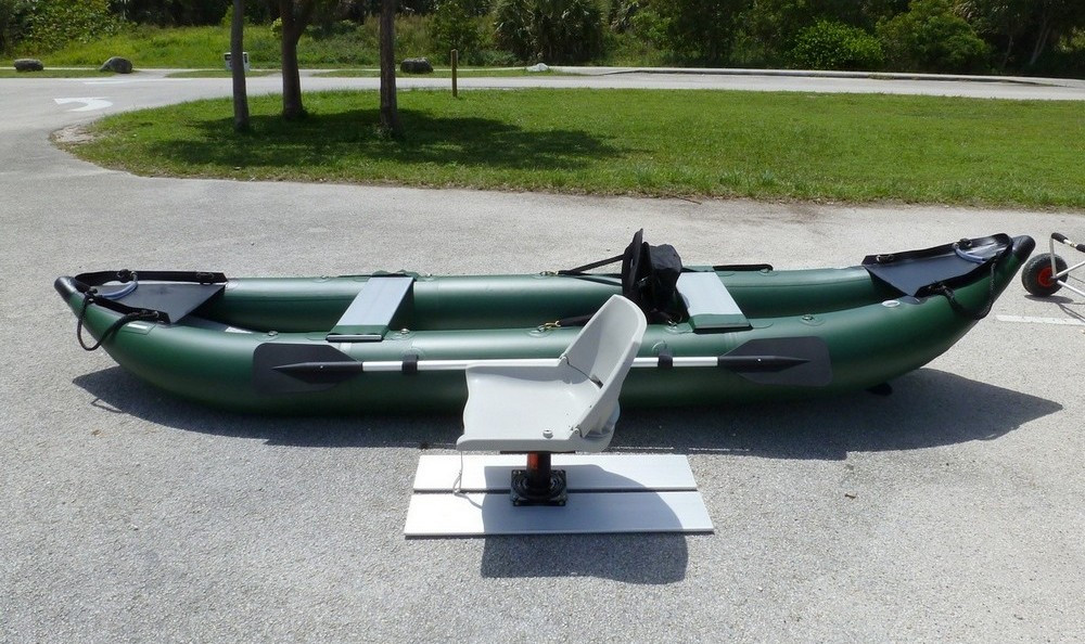 do-it-yourself swivel fishing seat platform for kaboats