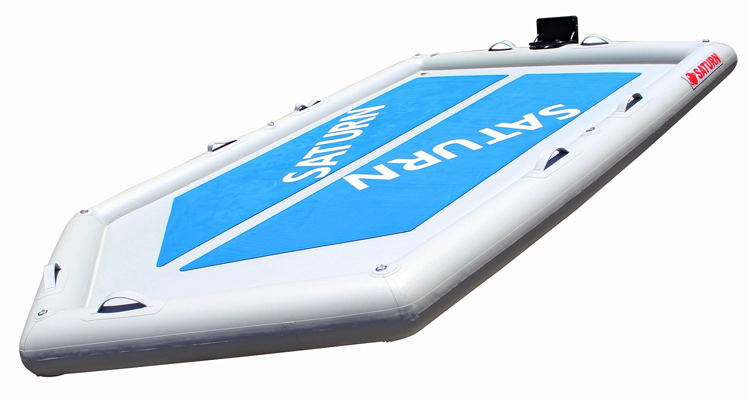 Motorized Inflatable Island Dock Swim Platform For Fishing, Camping