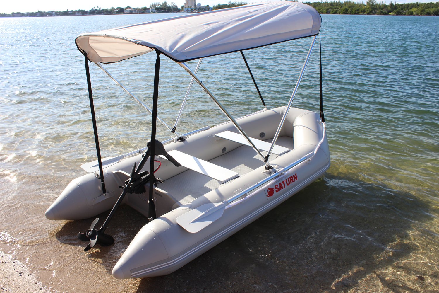 jøde Generator uhøjtidelig Shop Folding 2-Bow Sun Shade Bimini Tops for Inflatable Boats, KaBoats