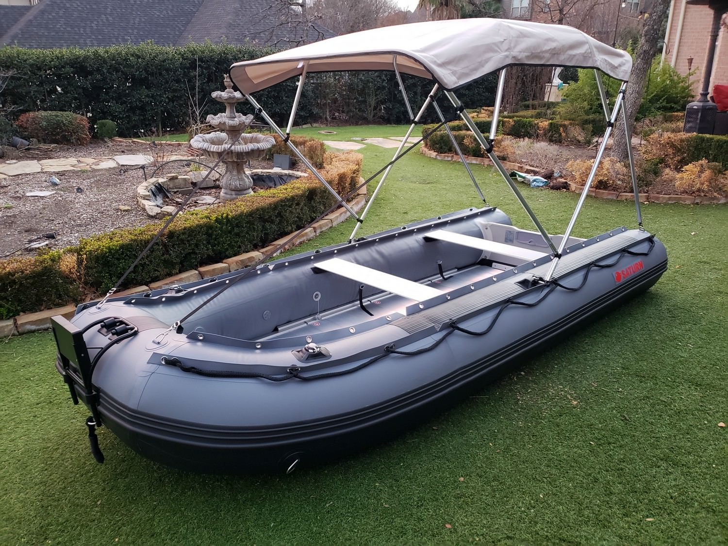 Folding 4-Bow Sun Shade Canopy Top for Inflatable Boats