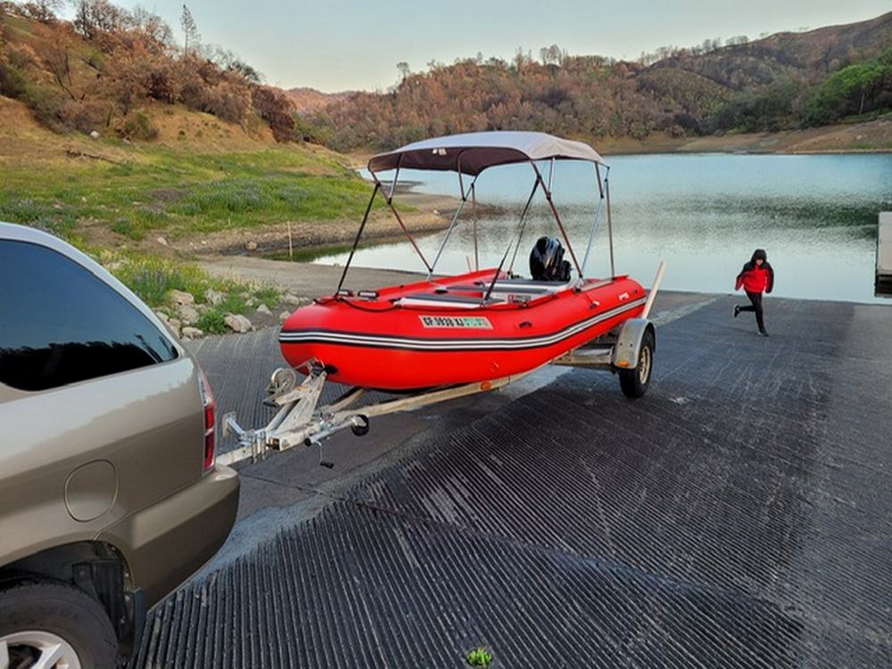 Folding 4-Bow Sun Shade Canopy Top for Inflatable Boats