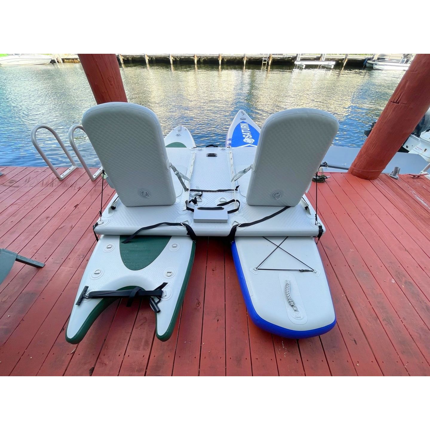 Inflatable Platform to Convert 2 SUP Paddle Boards into Motorized ...