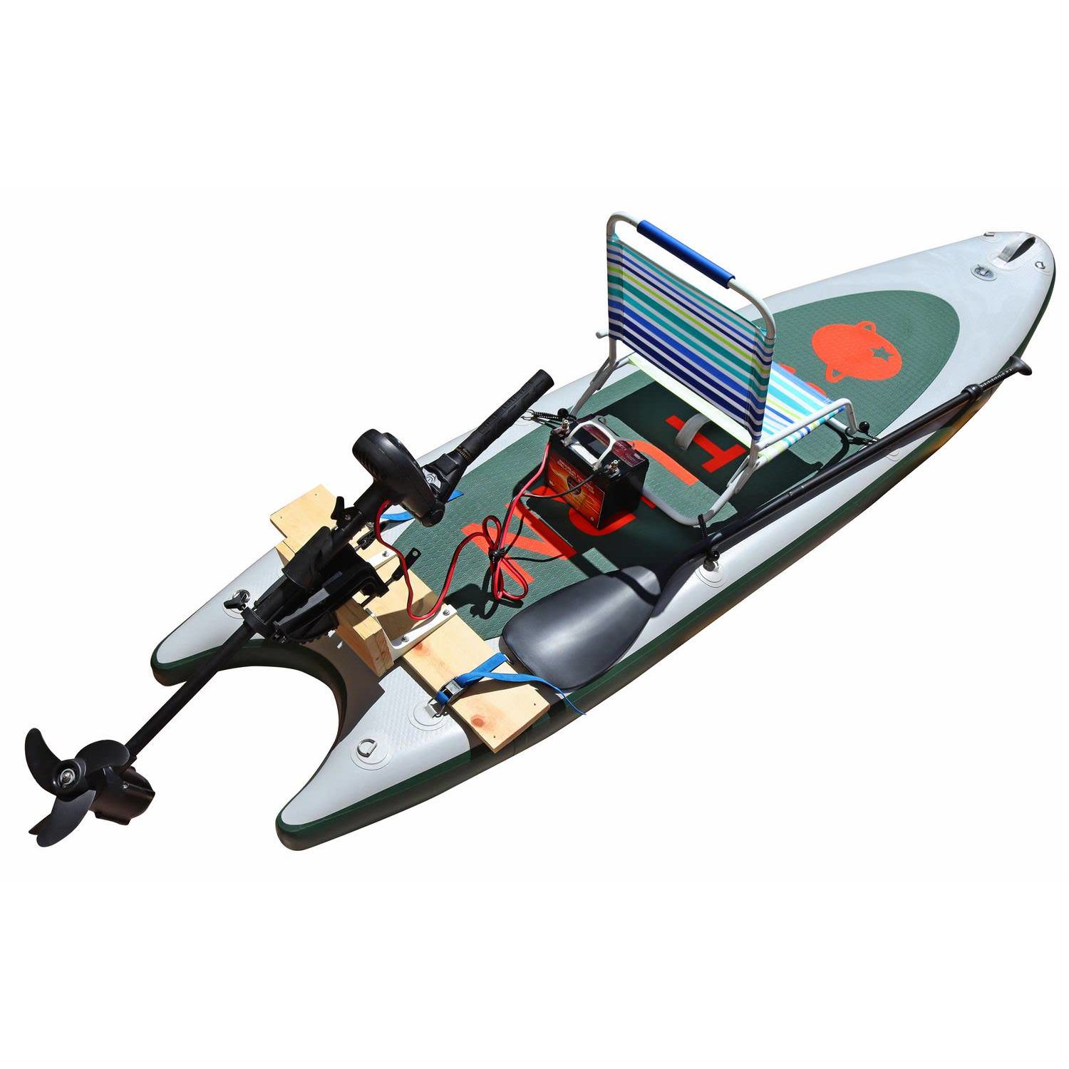 11' Inflatable Hybrid SUP Paddle Board, Kayak, Motor Board Sale