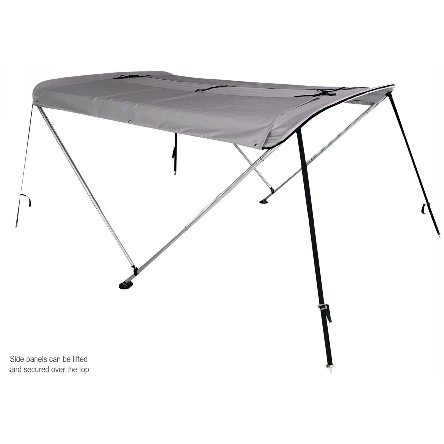 Deluxe 2-Bow Sun Shade Bimini Tops with Removable Sides.