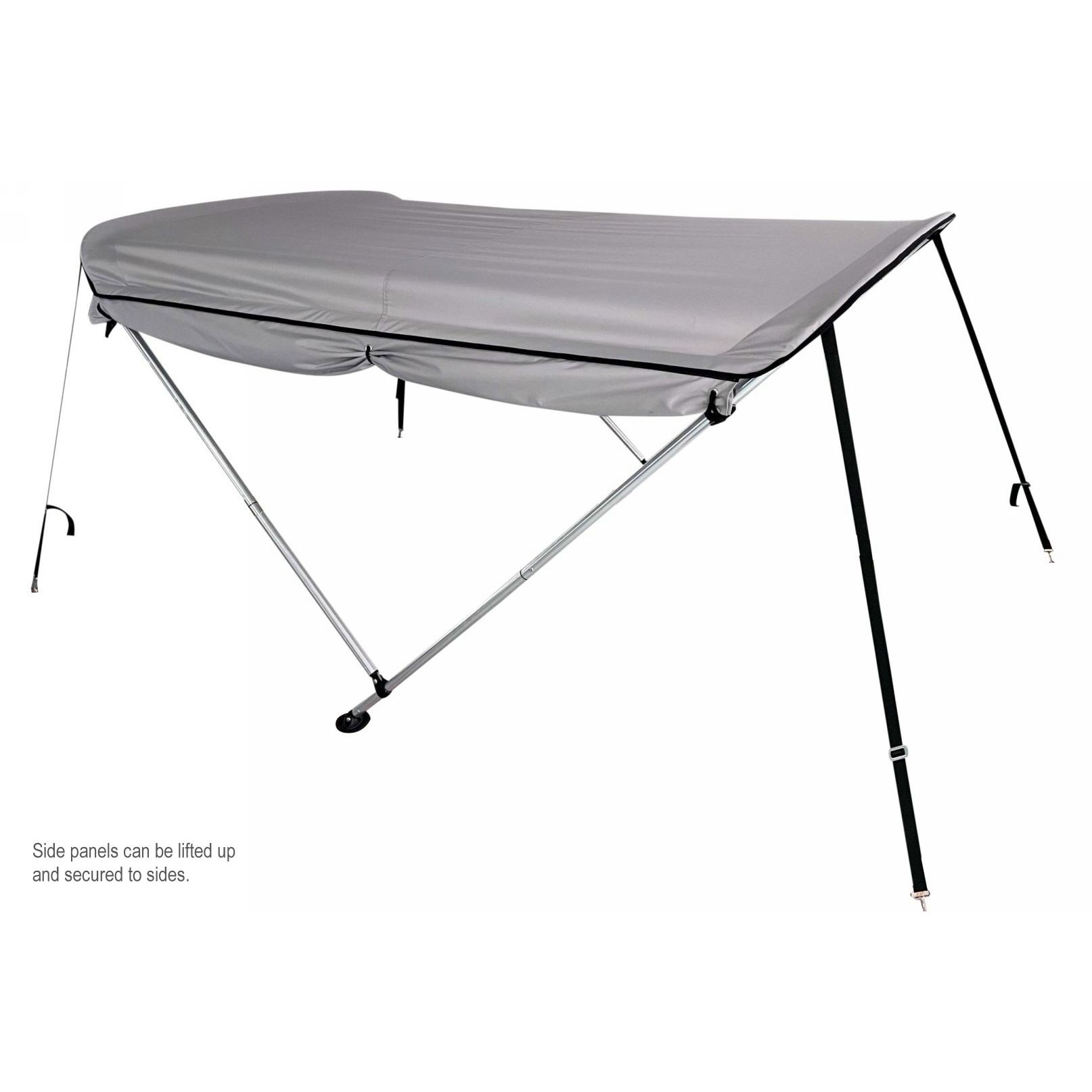 Deluxe 2-Bow Sun Shade Bimini Tops with Removable Sides.