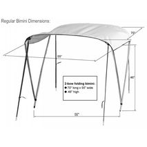 2-bow Regular Folding Bimini Top Sun Shade