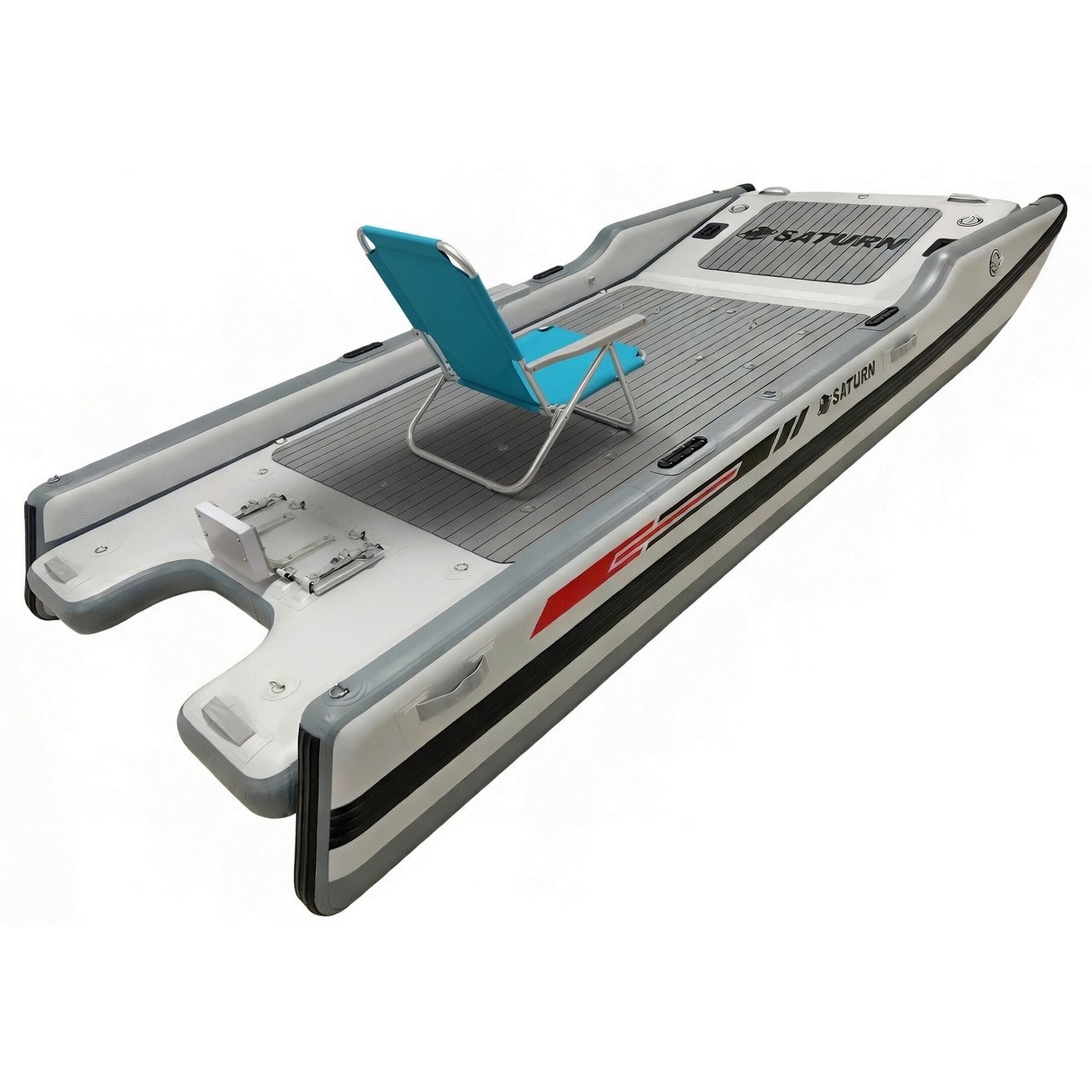 13' Saturn CAT396 Inflatable Drop Stitch Catamaran Boat with Rigid