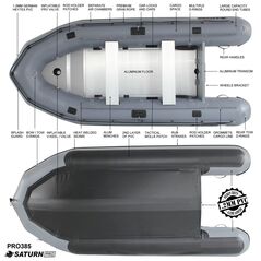 Saturn PRO385 Heavy Duty 1.2mm PVC Inflatable Boats