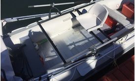 Rowing Frame Installed on Inflatable Boat