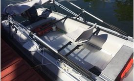 Rowing Frame Installed on Inflatable Boat