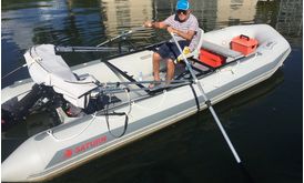 Rowing Frame Installed on Inflatable Boat