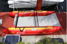 Rowing Frame Installed on Catamaran