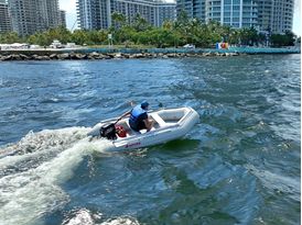 Saturn Inflatable Boat SD330 in an ocean