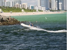 Saturn Inflatable Boat SD330 in an ocean