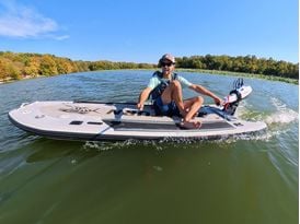 Saturn Xtreme Pro-Angler Inflatable SUP Fishing Board With Dual Motor Mounts and Motor-Ready Design