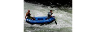 Rafting in river raft with dad