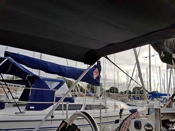 Arch installed on sailboat