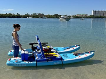 Catamaran assembled and ready for use
