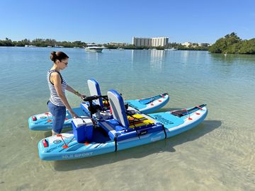 Catamaran assembled and ready for use