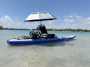 Set up with umbrella