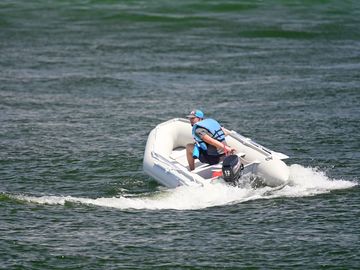 Saturn Inflatable Boat SD330 in an ocean