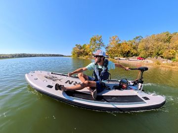 Saturn Xtreme Pro-Angler Inflatable SUP Fishing Board With Dual Motor Mounts and Motor-Ready Design