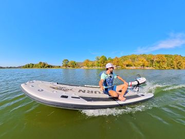 Saturn Xtreme Pro-Angler Inflatable SUP Fishing Board With Dual Motor Mounts and Motor-Ready Design