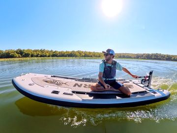 Saturn Xtreme Pro-Angler Inflatable SUP Fishing Board With Dual Motor Mounts and Motor-Ready Design