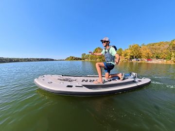 Saturn Xtreme Pro-Angler Inflatable SUP Fishing Board With Dual Motor Mounts and Motor-Ready Design