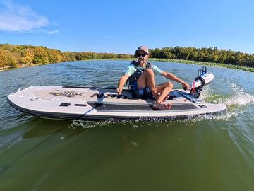 Saturn Xtreme Pro-Angler Inflatable SUP Fishing Board With Dual Motor Mounts and Motor-Ready Design