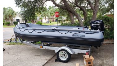 How to Mount a Saturn FB385 Inflatable Boat on a Trailer