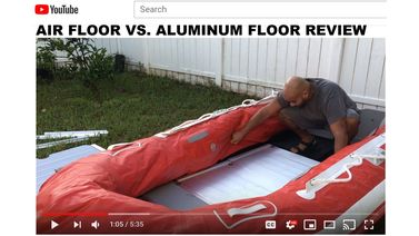 Customer's video of air floor vs aluminum for inflatable boats