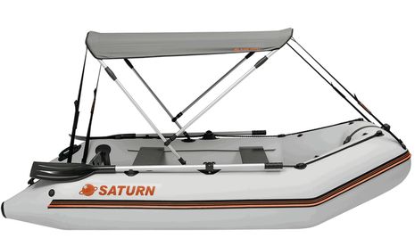 Saturn KM330 inflatable boat with optional bimini top