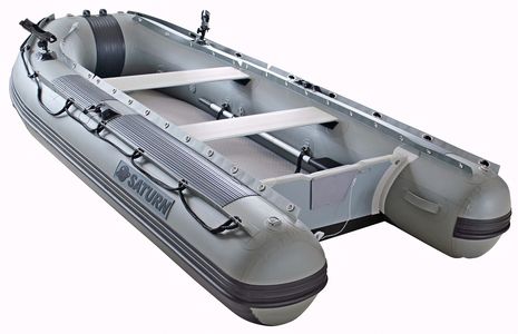 Saturn FB300L Fishing Inflatable Boat Luna Gray with Air Floor.