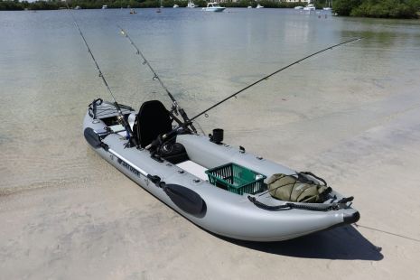Saturn Inflatable Fishing Kayak FK396L Luna Gray Color