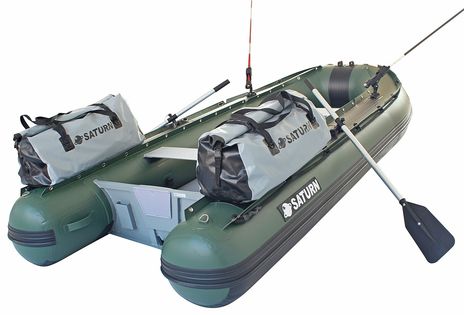 Shown with optional dry bags and rod holders