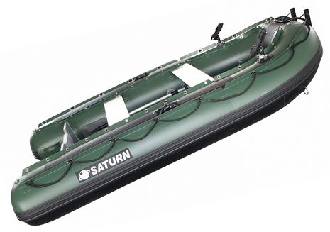 Saturn Green 12' FB365N Inflatable Fishing Boat with air deck floor.