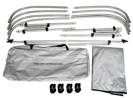Parts of 4 bow bimini for inflatable boats v2