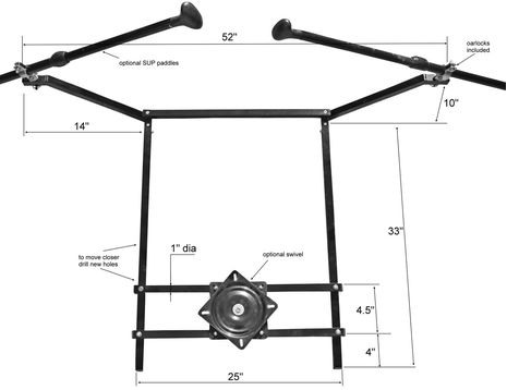 Rowing frame dimensions